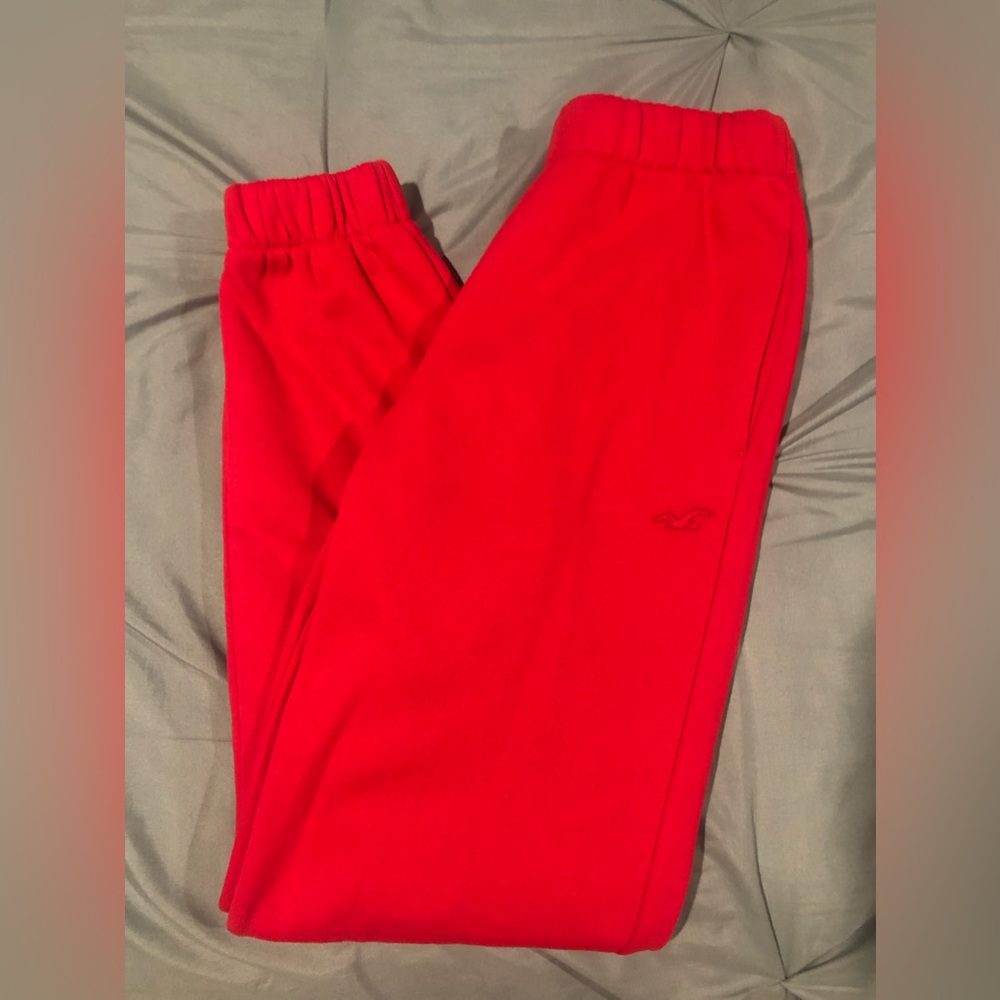 XS red Holister cuffed sweatpants